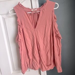 Pink open shoulder blouse